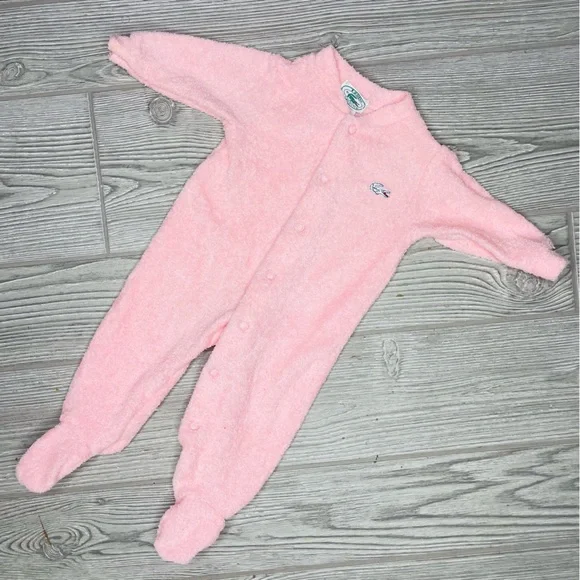 Vintage Pajamas Vintage 9s Pink Izod Lacoste Footed Sleeper